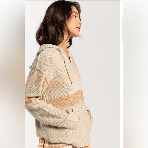 Rip Curl Block Party Beige Poncho Hoodie - Picture 3 of 8